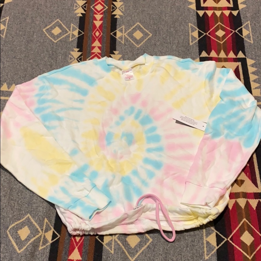 Tie die crew sweater